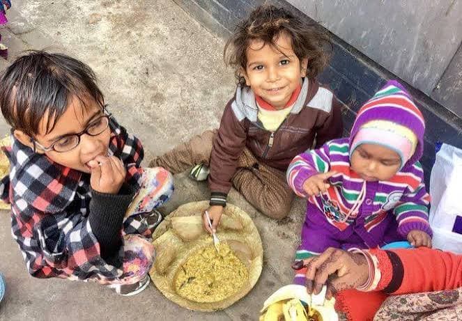 Food distribution smiles and hope